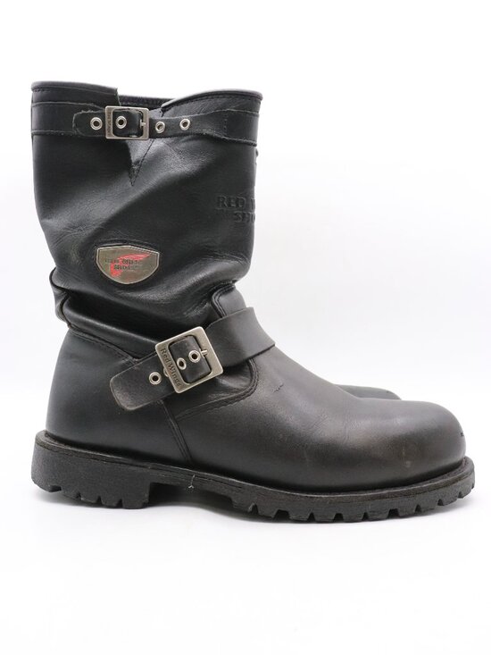 Red Wing Engineer Boots 988 Men\'s Size 11.5 D Steel Toe Vibram Black Leather main image 5